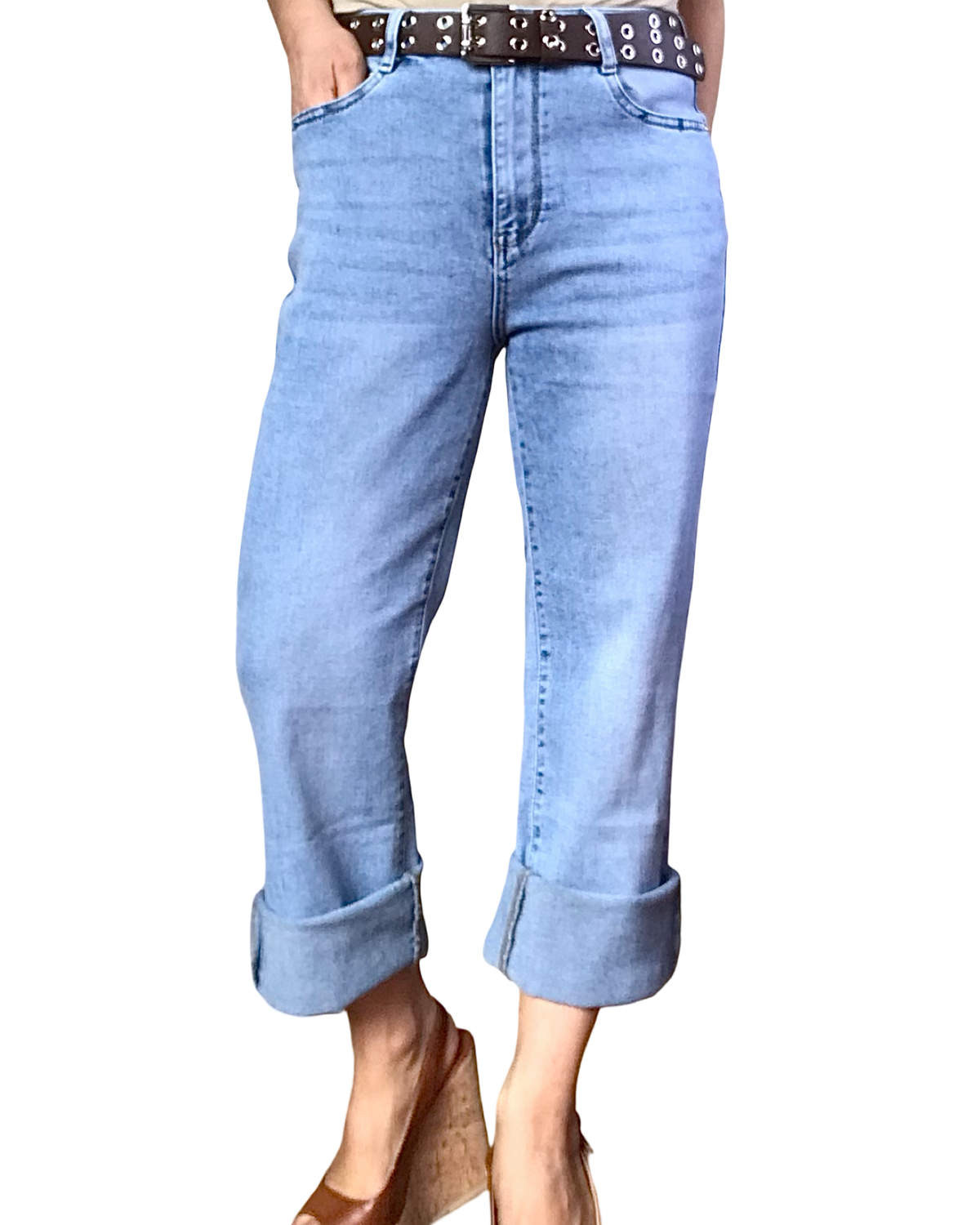 Jeans bleu pâle, jambe droite classique 28 pouces de jambe