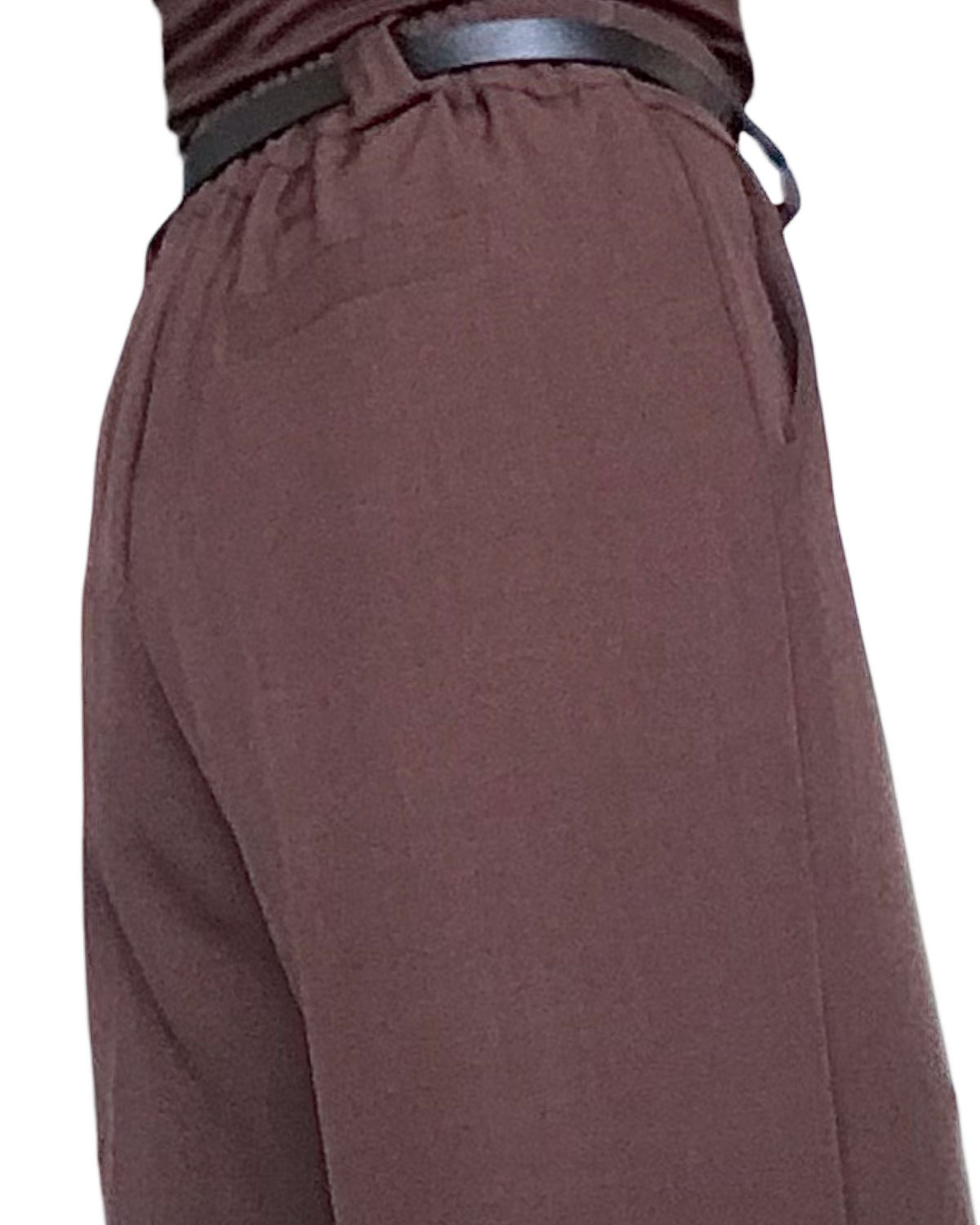 Pantalon brun classique, taille élastique 32 pouces de jambes