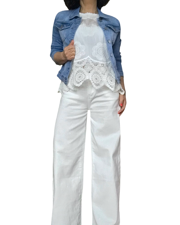Jeans Jacket bleu clair avec poches devant