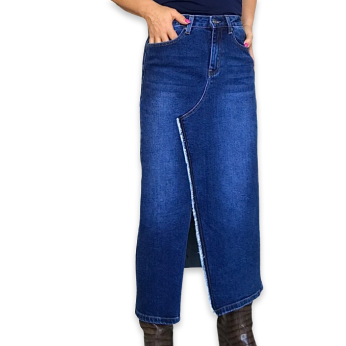 Jupe jeans longue bleu moyen 30 pouces