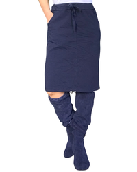 Jupe marine froissée taille élastique avec cordon