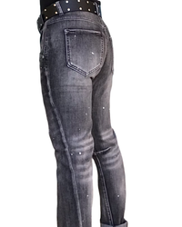 Jeans boyfriend noir délavé « no bad days »