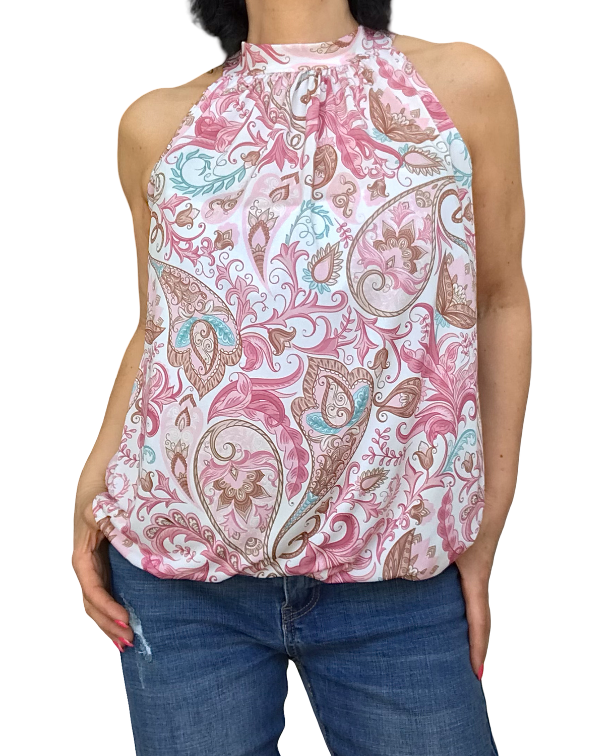 Camisole nouée florale chic et fluide