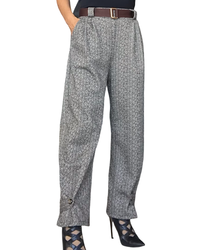 Pantalon tweedé baggy brun et beige, 7/8 taillé élastique ( Livraison 2 octobre)