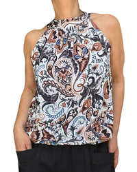 Camisole paisley nouée au cou, chic et légère