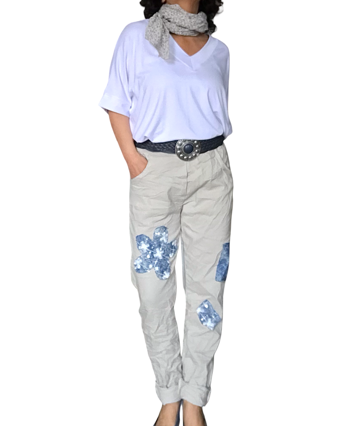 T-shirt uni blanc manche courte col en V