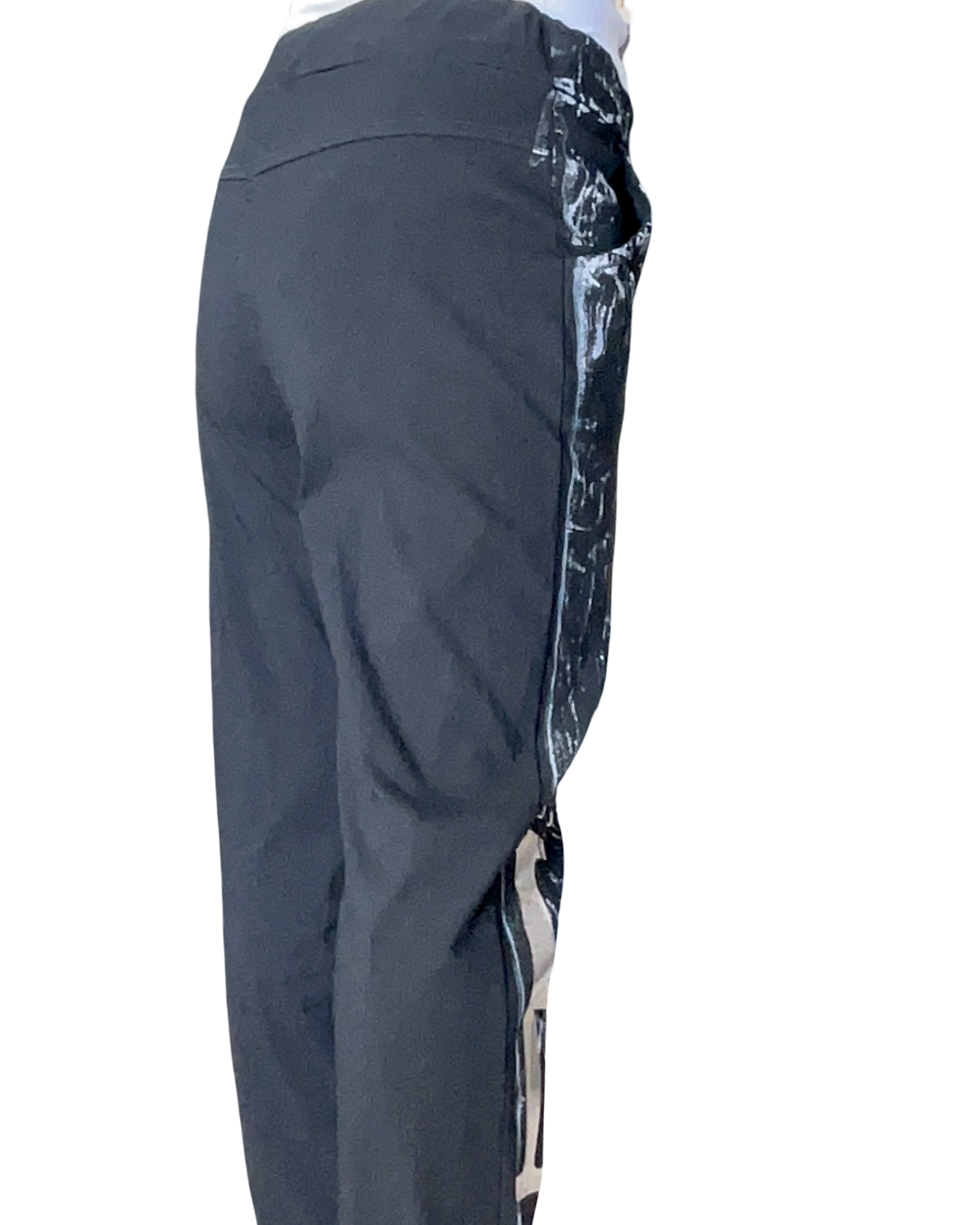 Pantalon noir funky à taille élastique avec cordon (livraison 10 septembre)