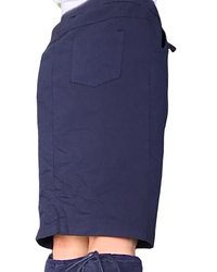 Jupe marine froissée taille élastique avec cordon