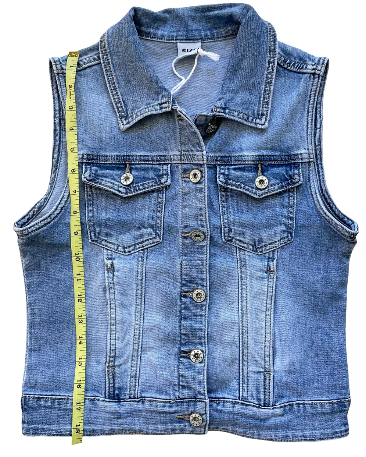 Veste en jeans sans manche bleu clair