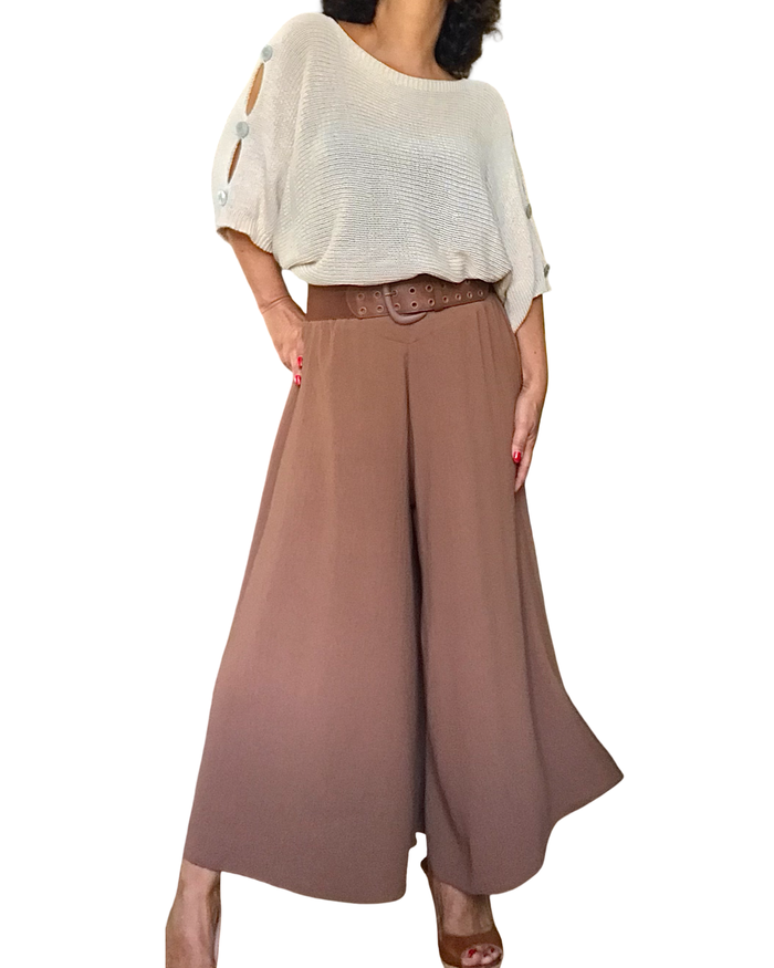 Jupe culotte cognac