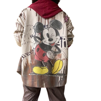 Chemise en ultra suède beige avec dessins de Mickey Mouse ( Livraison 10 septembre)