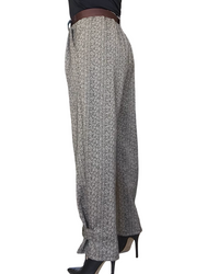 Pantalon tweedé baggy brun et beige, 7/8 taillé élastique ( Livraison 2 octobre)