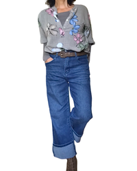 Jeans droit bleu foncé 7/8