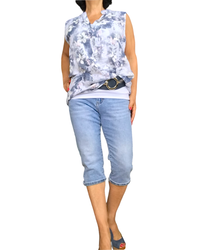 Jeans capri bleu clair