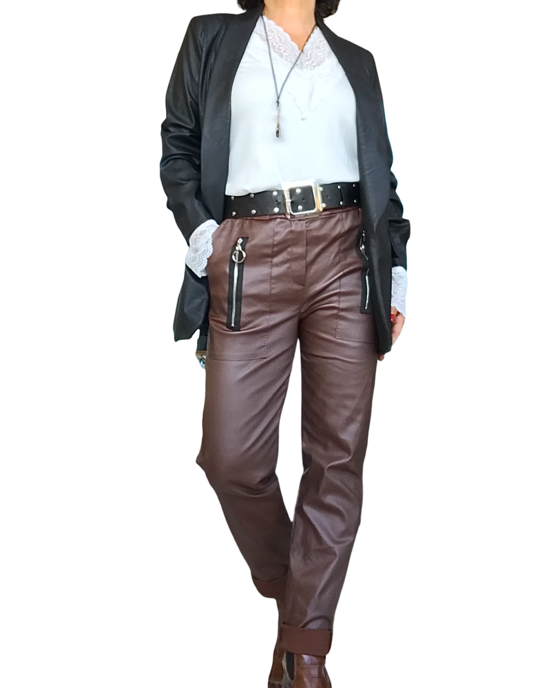 Veston noir en similicuir