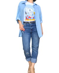 T-shirt blanc Snoopy rieur – Charme et confort