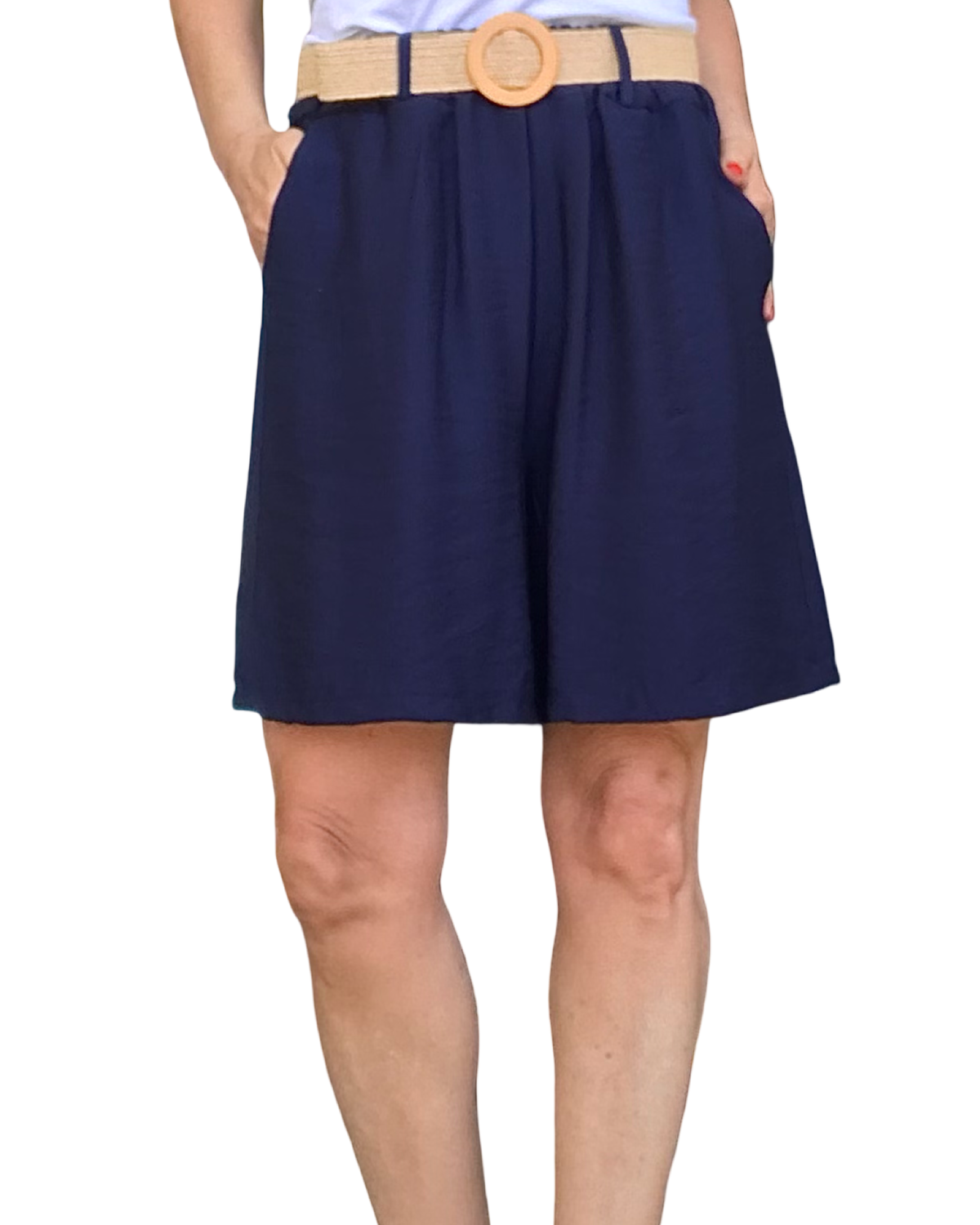 Short bleu marin taille élastique