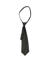 Cravate noire pour femme ajustable à fermeture éclair.