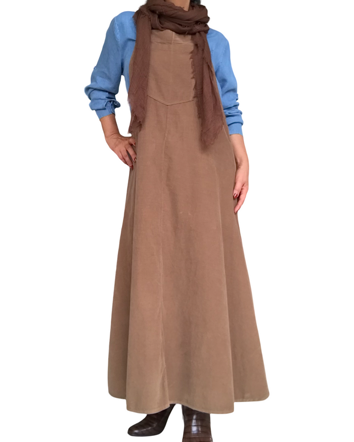 Jumper en velours camel long