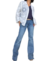 Jeans bleu moyen délavé flare 33 pouces de jambe