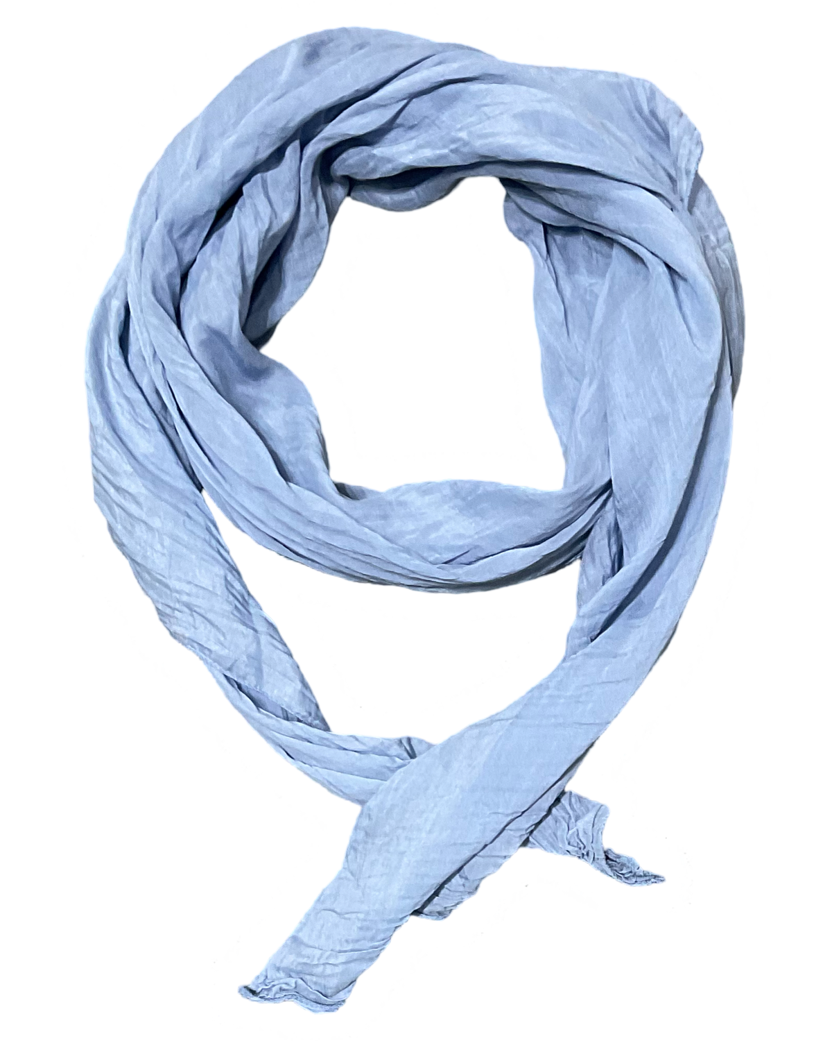 Foulard uni bleu ciel 20% soie et 80% coton