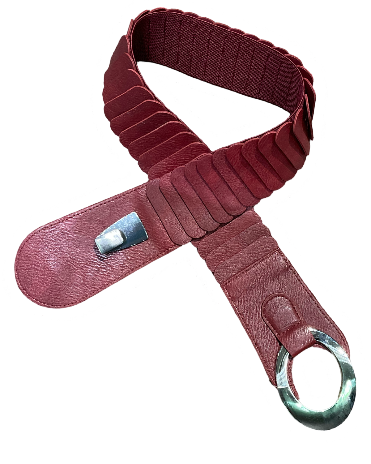 Ceinture rouge vin élastique (Silhouette 1-2-3-4)