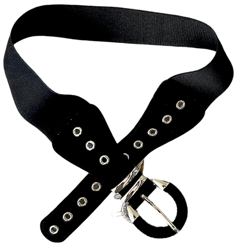 Ceinture noire élastique en ultra suède