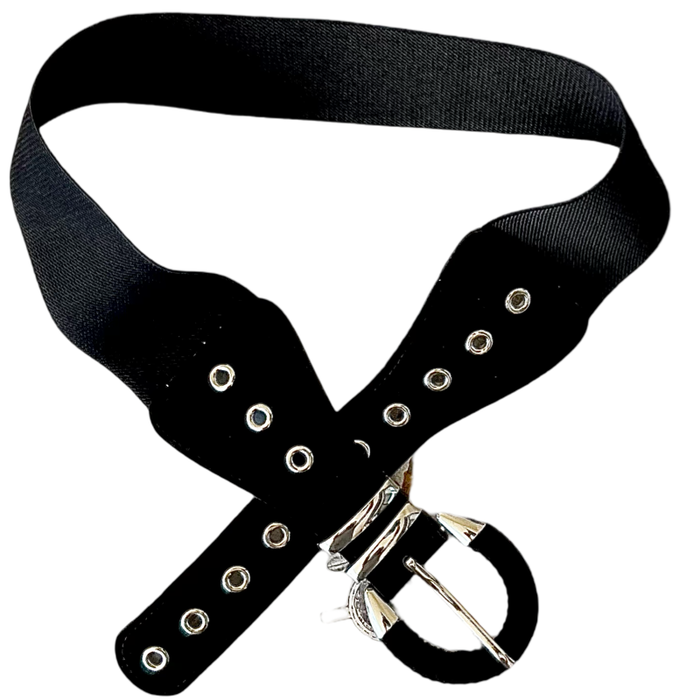 Ceinture noire élastique en ultra suède