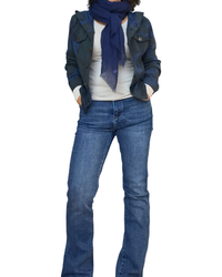 Jacket court coupe jeans jacket bleu camouflage avec jeans