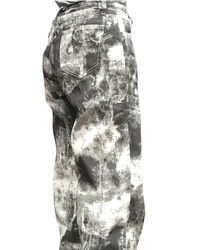 Pantalon marbré charcoal et blanc cassé jambe droite 32 pouces de jambe