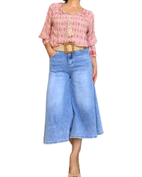 Blouse bohème tons rose bois – Légère et féminine