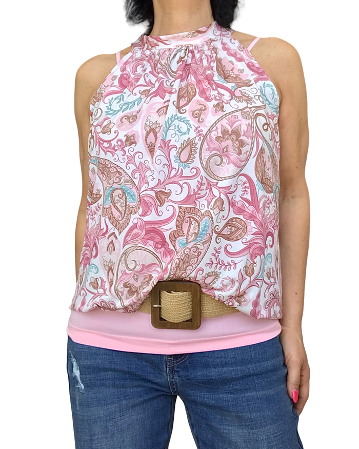 Camisole nouée florale chic et fluide