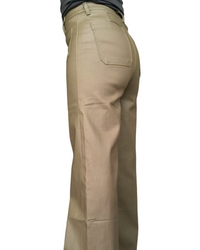 Pantalon, palazzo cuir vegan moka 31 pouces (78cm) de jambe de coté 