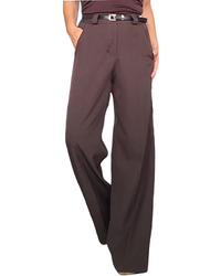 Pantalon brun classique, taille élastique 32 pouces de jambes