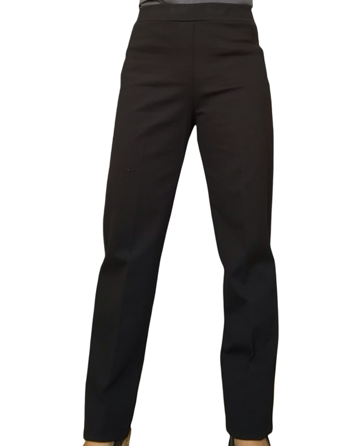 Pantalon noir jambe droite taille élastique