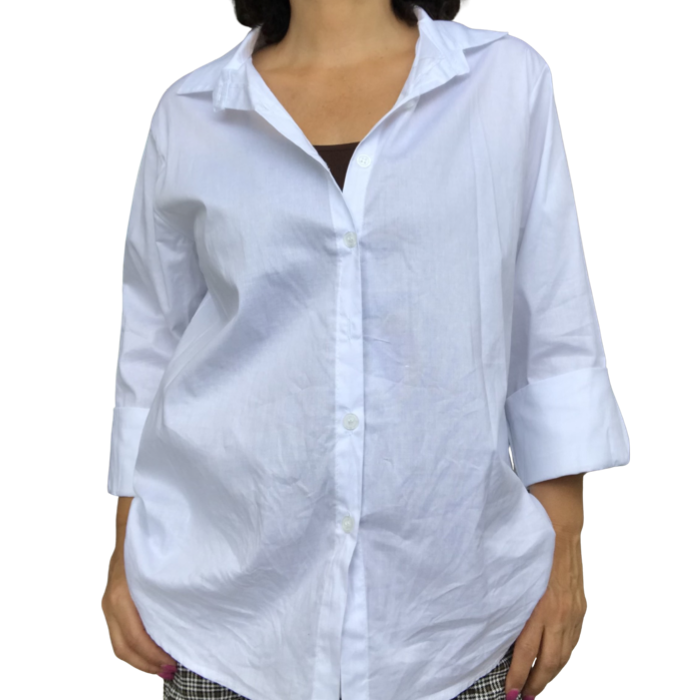 chemise blanche uni manche longue