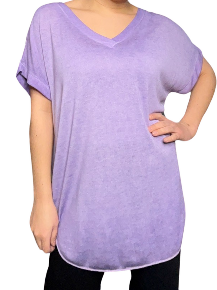 T-shirt pour femme lilas uni
