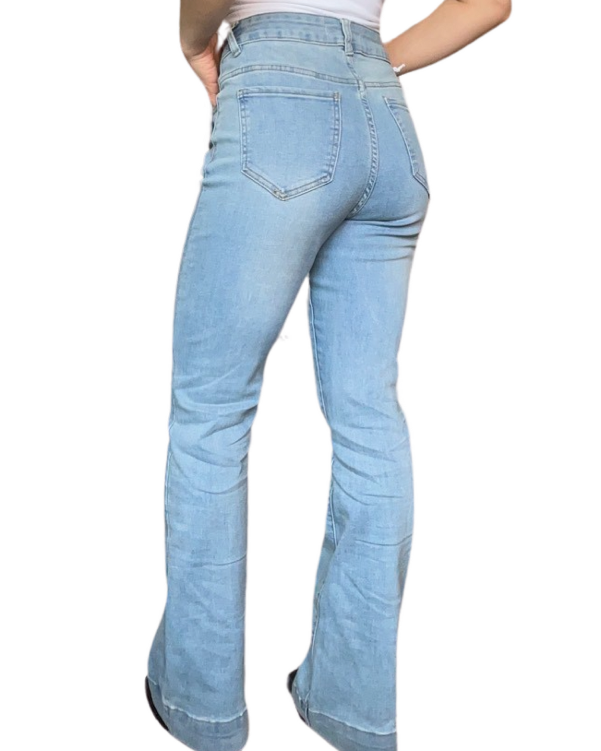 Jeans pour femme flare à taille haute 31 pouces de longueur.