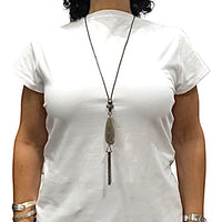 Bijoux | Collier avec pendentif marbré moka