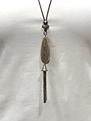 Bijoux | Collier avec pendentif marbré moka