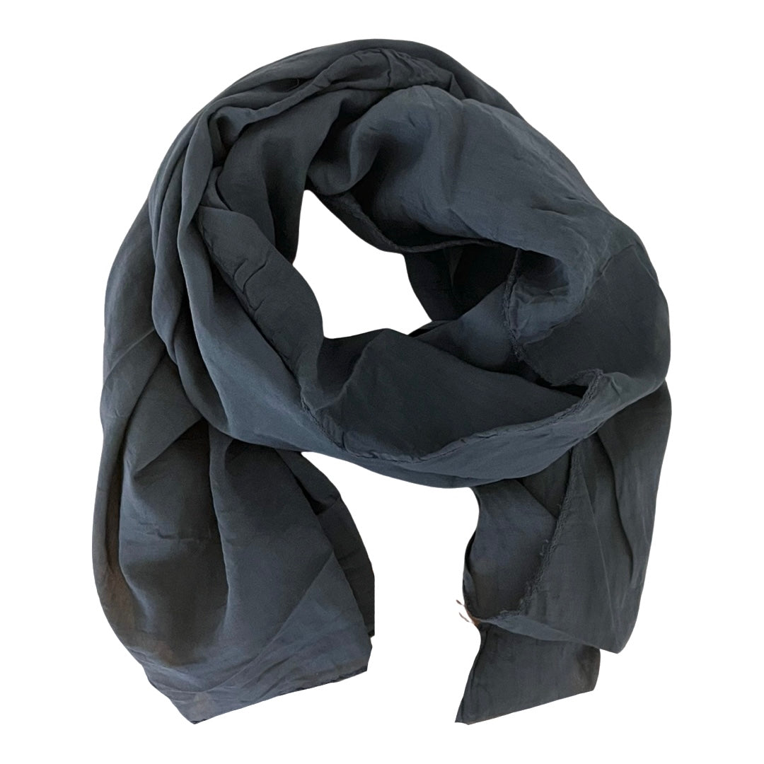 Lightweight plain navy blue scarf