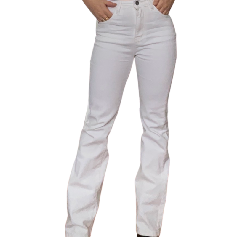 Pantalon blanc femme taille haute